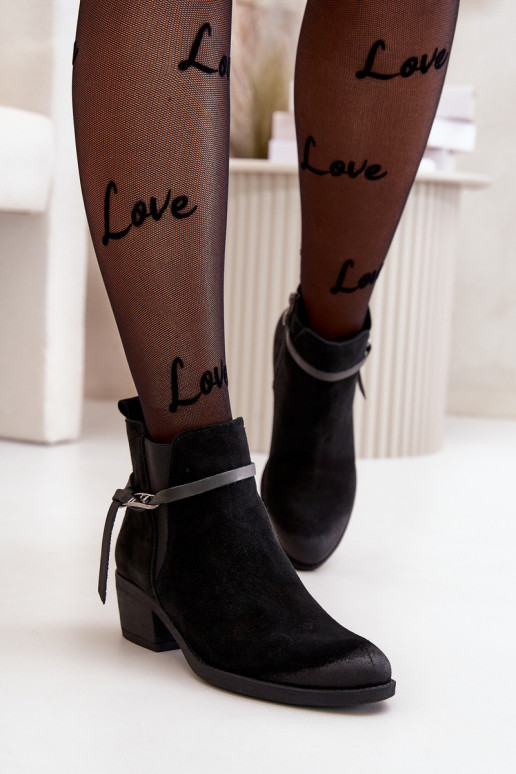 Zazoo 60478 Zamšādas kurpes ar papēdi siltināti Aizsprādzējamas Uz pili melnas krāsas Zazoo 60478 Zamšādas kurpes ar papēdi siltināti Aizsprādzējamas Uz pili melnas krāsas