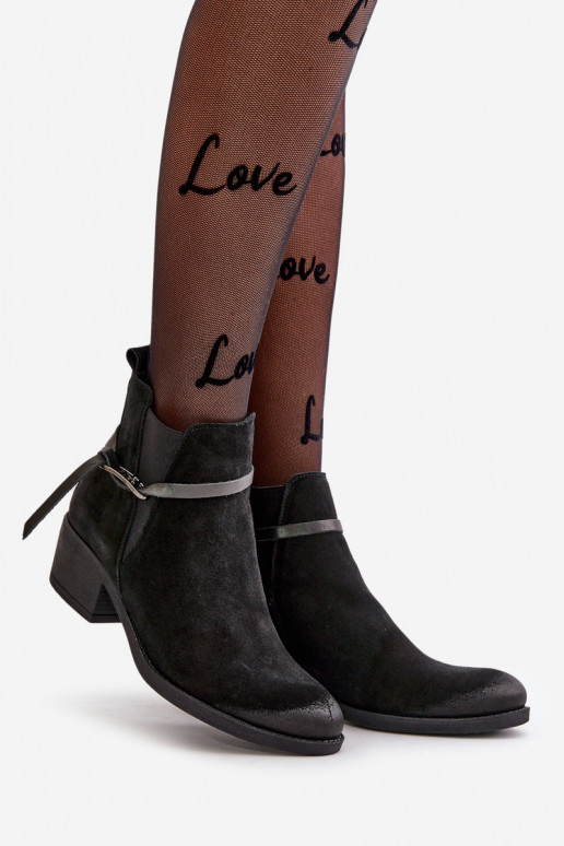 Zazoo 60478 Zamšādas kurpes ar papēdi siltināti Aizsprādzējamas Uz pili melnas krāsas Zazoo 60478 Zamšādas kurpes ar papēdi siltināti Aizsprādzējamas Uz pili melnas krāsas