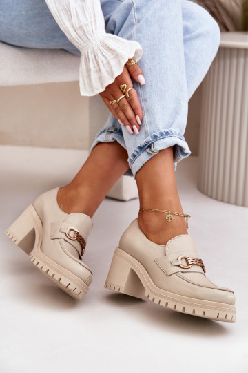 Zazoo 20175 apavi Sieviešu ar papēdi Dabīgas ādas Ziloņkaula krāsas