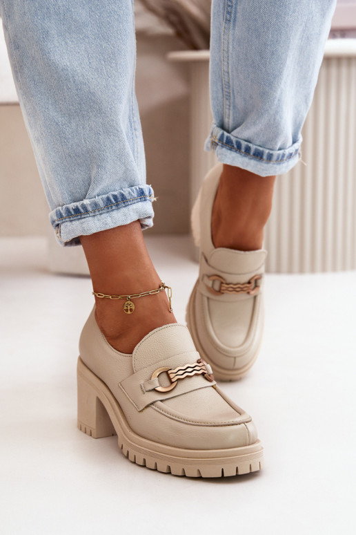 Zazoo 20175 apavi Sieviešu ar papēdi Dabīgas ādas Ziloņkaula krāsas Zazoo 20175 apavi Sieviešu ar papēdi Dabīgas ādas Ziloņkaula krāsas