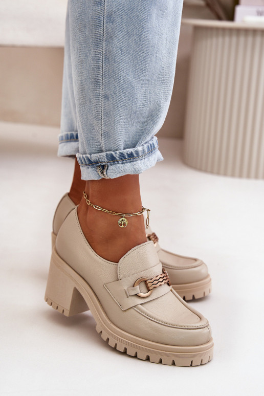 Zazoo 20175 apavi Sieviešu ar papēdi Dabīgas ādas Ziloņkaula krāsas Zazoo 20175 apavi Sieviešu ar papēdi Dabīgas ādas Ziloņkaula krāsas