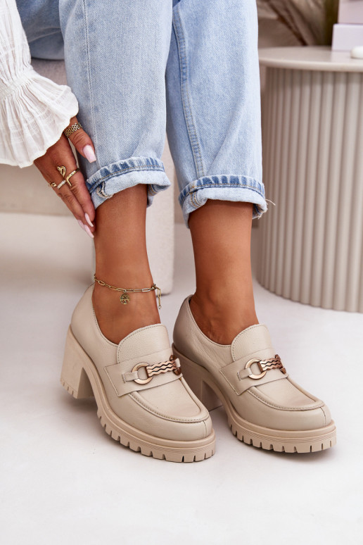 Zazoo 20175 apavi Sieviešu ar papēdi Dabīgas ādas Ziloņkaula krāsas Zazoo 20175 apavi Sieviešu ar papēdi Dabīgas ādas Ziloņkaula krāsas