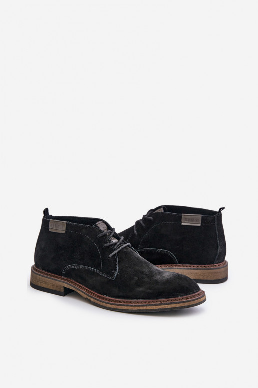 Zamšādas kurpes Vīriešiem šņorējami Big Star OO174146 melnas krāsas