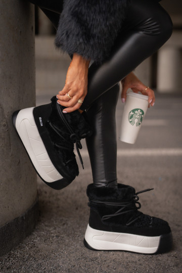 Āda sniega apavi Sieviešu Uz biezas zoles ar kažokādu Big Star OO274A206 melnas krāsas