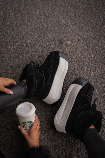 Āda sniega apavi Sieviešu Uz biezas zoles ar kažokādu Big Star OO274A206 melnas krāsas 2