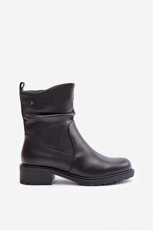 Āda Sieviešu puszābaki siltināti Ar volāniem melnas krāsas Vinceza 66714