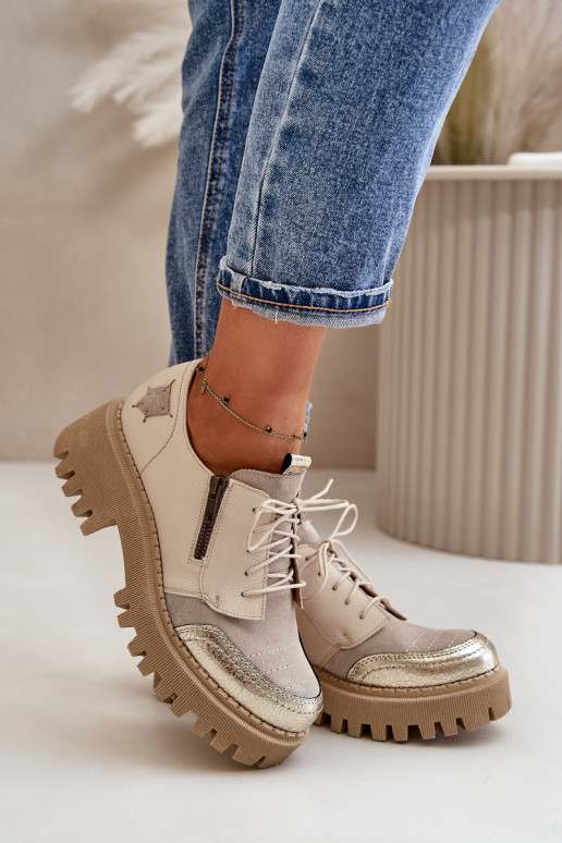 apavi Sieviešu Izgatavota no dabīgas ādas smilšu krāsas Tā irciejka 06177-04 apavi Sieviešu Izgatavota no dabīgas ādas smilšu krāsas Tā irciejka 06177-04