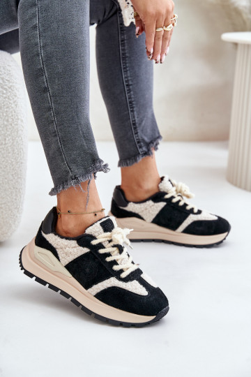 siltināti Sneakers modeļa apavi Sieviešu Āda Big Star OO274A318 HI-POLY SYSTEM melnas krāsas