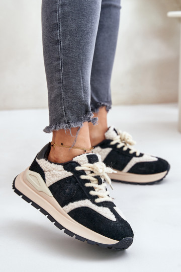 siltināti Sneakers modeļa apavi Sieviešu Āda Big Star OO274A318 HI-POLY SYSTEM melnas krāsas 2
