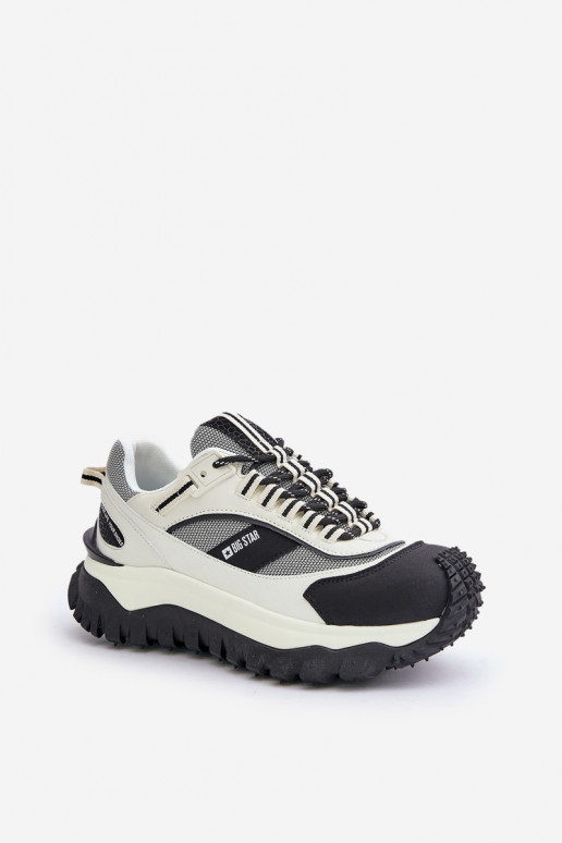 Āda Sneakers modeļa apavi Sieviešu ar platformu Big Star OO274A220 HI-POLY SYSTEM Baltas-melnas krāsas Āda Sneakers modeļa apavi Sieviešu ar platformu Big Star OO274A220 HI-POLY SYSTEM Baltas-melnas krāsas