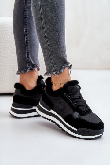 Sneakers modeļa apavi Sieviešu siltināti ar platformu Big Star OO274A216 melnas krāsas
