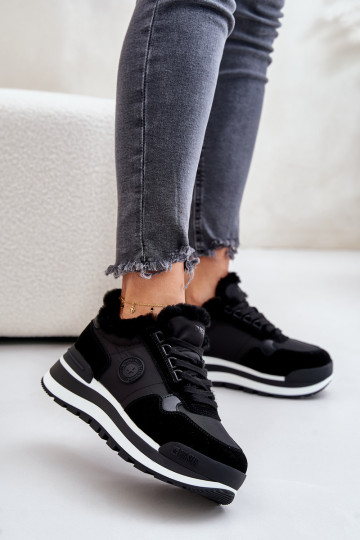 Sneakers modeļa apavi Sieviešu siltināti ar platformu Big Star OO274A216 melnas krāsas 2