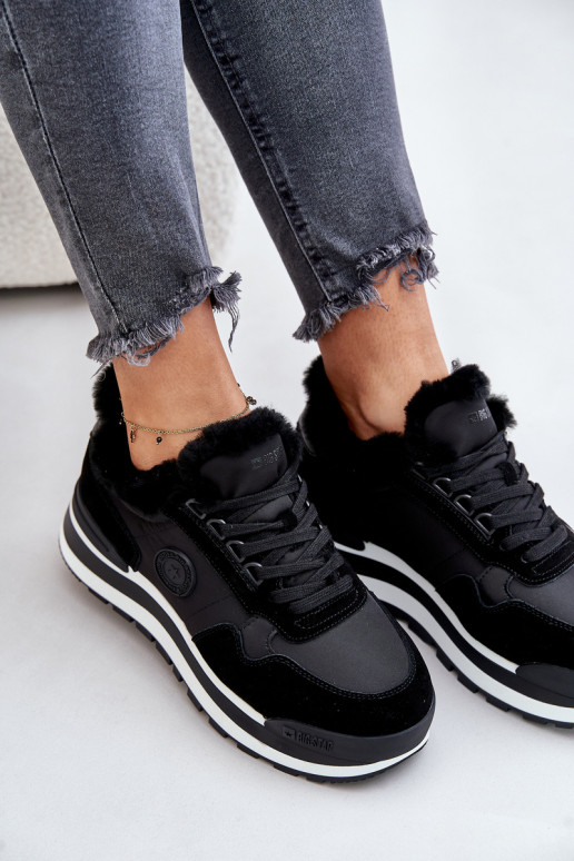 Sneakers modeļa apavi Sieviešu siltināti ar platformu Big Star OO274A216 melnas krāsas Sneakers modeļa apavi Sieviešu siltināti ar platformu Big Star OO274A216 melnas krāsas