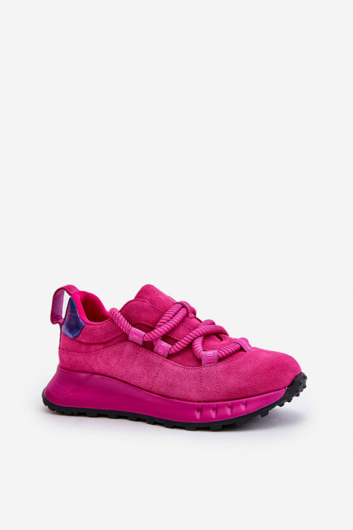 zamšādas Sneakers modeļa apavi SieviešuGrubym Šņorēšanam Artiker 54C1461 rozā krāsas zamšādas Sneakers modeļa apavi SieviešuGrubym Šņorēšanam Artiker 54C1461 rozā krāsas