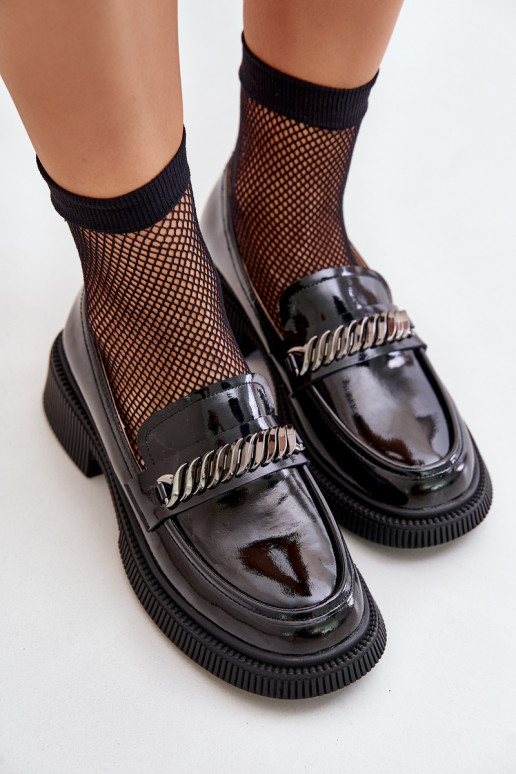 Sieviešu Lakoti mokasīni Mokasīni ar ornamentiem D&A LZ42-030 melnas krāsas Sieviešu Lakoti mokasīni Mokasīni ar ornamentiem D&A LZ42-030 melnas krāsas