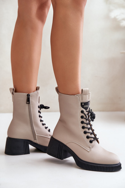 siltināti Sieviešu puszābaki Izgatavota no dabīgas ādas Vinceza 66671 smilšu krāsas