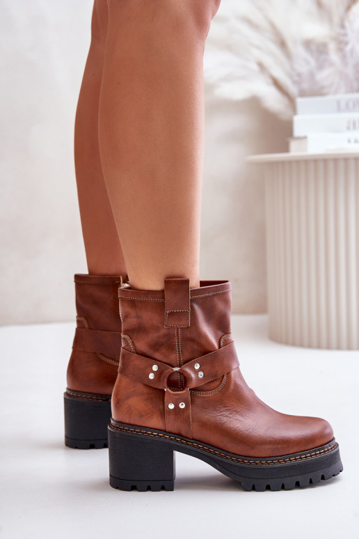 Sieviešu puszābaki Uz pili Ļevskis 3435 brūnas krāsas