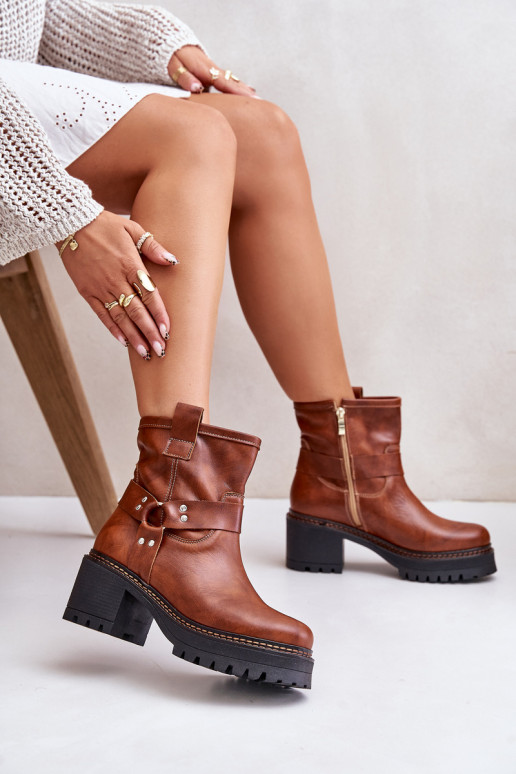 Sieviešu puszābaki Uz pili Ļevskis 3435 brūnas krāsas