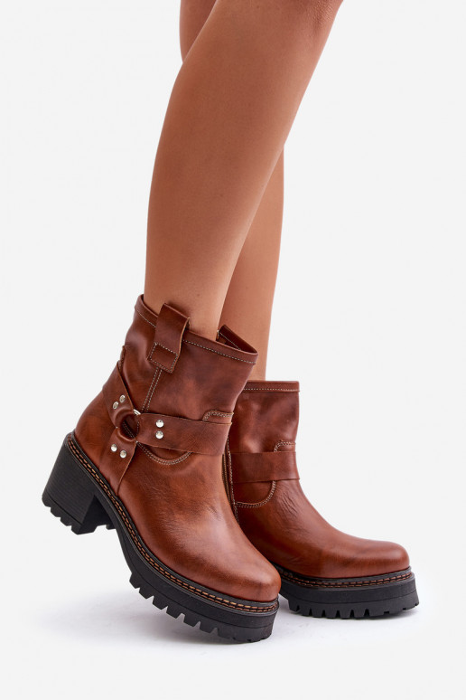 Sieviešu puszābaki Uz pili Ļevskis 3435 brūnas krāsas