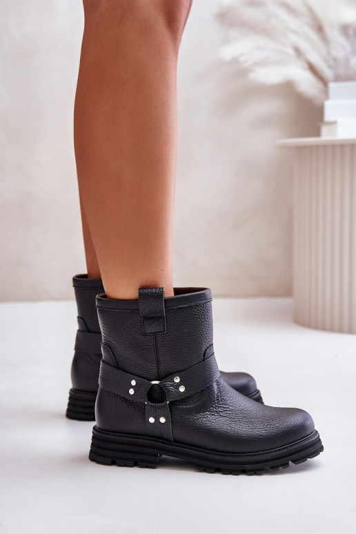 Āda Sieviešu puszābaki ar platiem papēžiem Ļevskis 3610 melnas krāsas