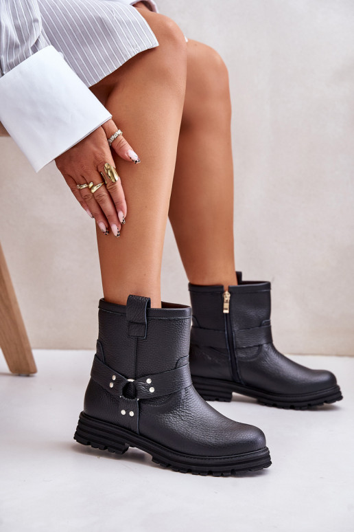 Āda Sieviešu puszābaki ar platiem papēžiem Ļevskis 3610 melnas krāsas