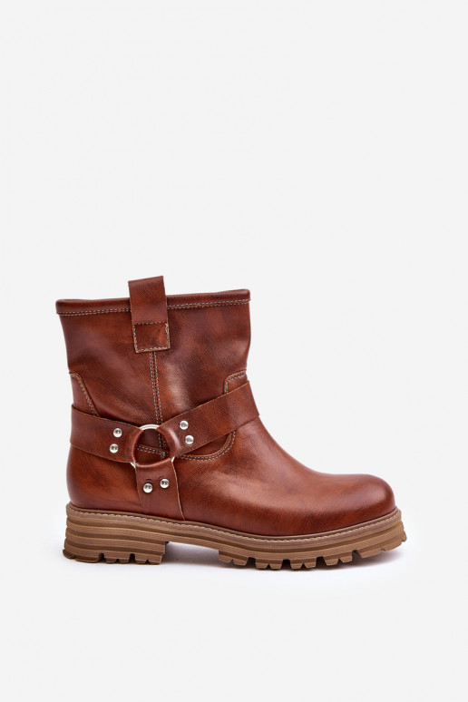 Āda Sieviešu puszābaki ar platiem papēžiem Ļevskis 3610 brūnas krāsas