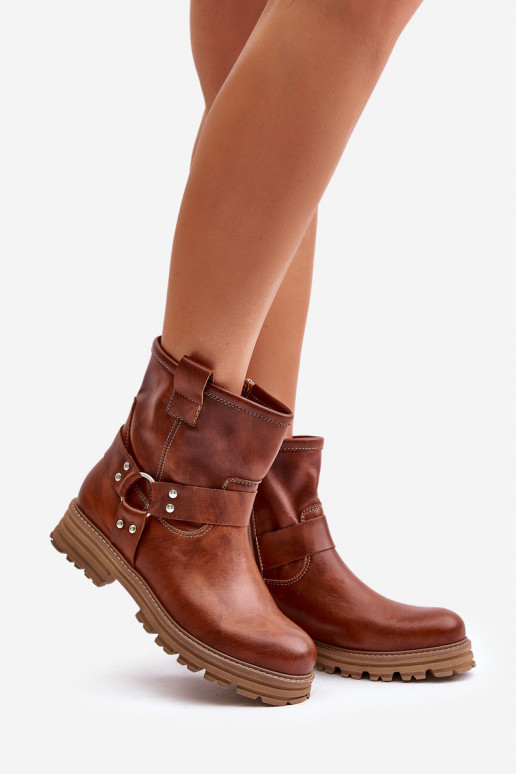 Āda Sieviešu puszābaki ar platiem papēžiem Ļevskis 3610 brūnas krāsas