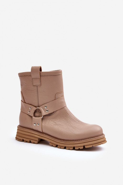 Āda Sieviešu puszābaki ar platiem papēžiem Ļevskis 3610 smilšu krāsas