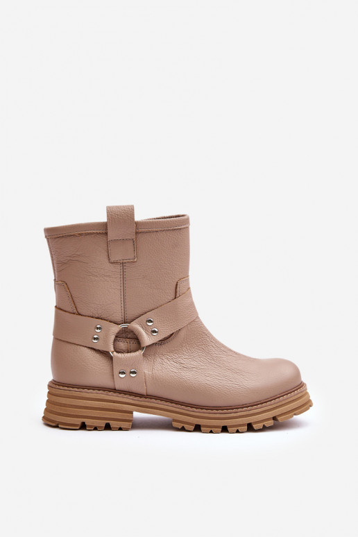 Āda Sieviešu puszābaki ar platiem papēžiem Ļevskis 3610 smilšu krāsas