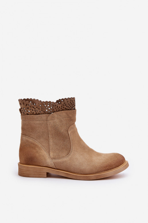 zempapēžu apavi sievietēm ar platiem papēžiem zamšādas Ļevskis 3624 smilšu krāsas