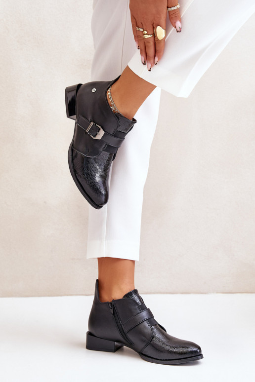 Āda Zems Sieviešu puszābaki Uz pili Tā irciejka 06692-01 melnas krāsas