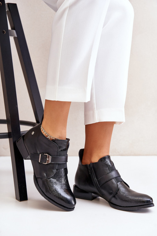 Āda Zems Sieviešu puszābaki Uz pili Tā irciejka 06692-01 melnas krāsas