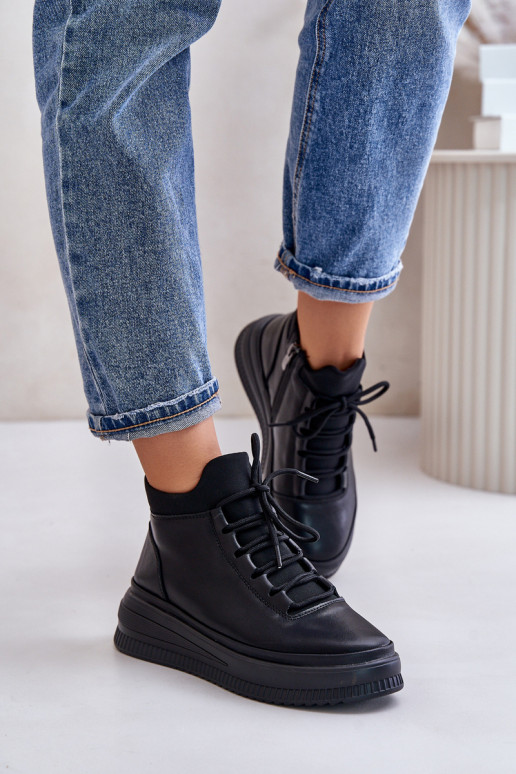 Gaisma Āda sporta apavi ar platformu Artiker 55C1041 melnas krāsas Gaisma Āda sporta apavi ar platformu Artiker 55C1041 melnas krāsas