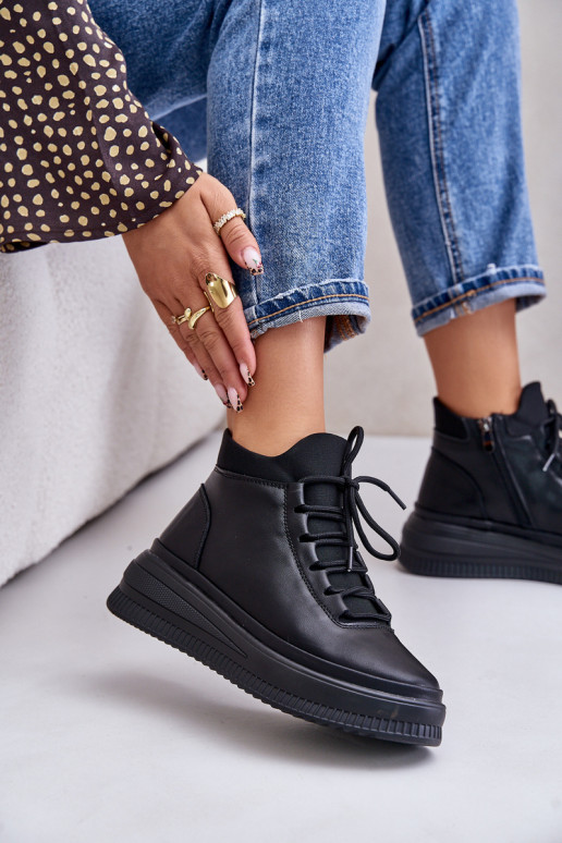 Gaisma Āda sporta apavi ar platformu Artiker 55C1041 melnas krāsas Gaisma Āda sporta apavi ar platformu Artiker 55C1041 melnas krāsas