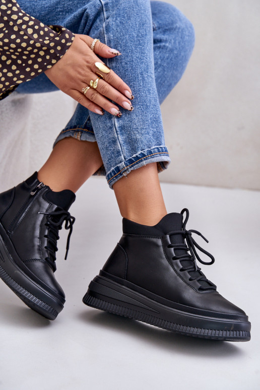 Gaisma Āda sporta apavi ar platformu Artiker 55C1041 melnas krāsas Gaisma Āda sporta apavi ar platformu Artiker 55C1041 melnas krāsas