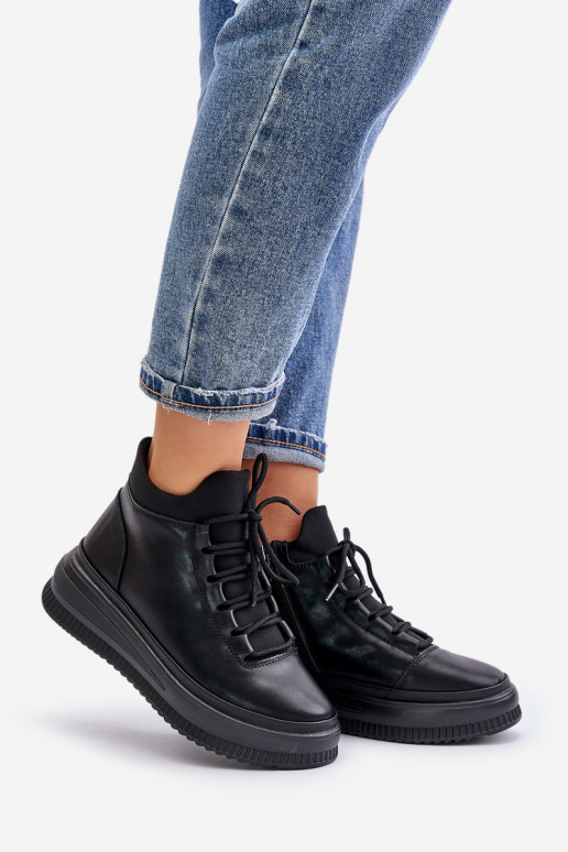 Gaisma Āda sporta apavi ar platformu Artiker 55C1041 melnas krāsas Gaisma Āda sporta apavi ar platformu Artiker 55C1041 melnas krāsas