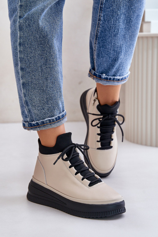 Gaisma Āda sporta apavi ar platformu Artiker 55C0554 smilšu krāsas Gaisma Āda sporta apavi ar platformu Artiker 55C0554 smilšu krāsas