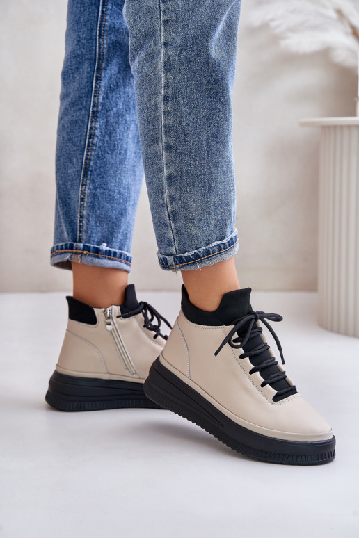 Gaisma Āda sporta apavi ar platformu Artiker 55C0554 smilšu krāsas Gaisma Āda sporta apavi ar platformu Artiker 55C0554 smilšu krāsas