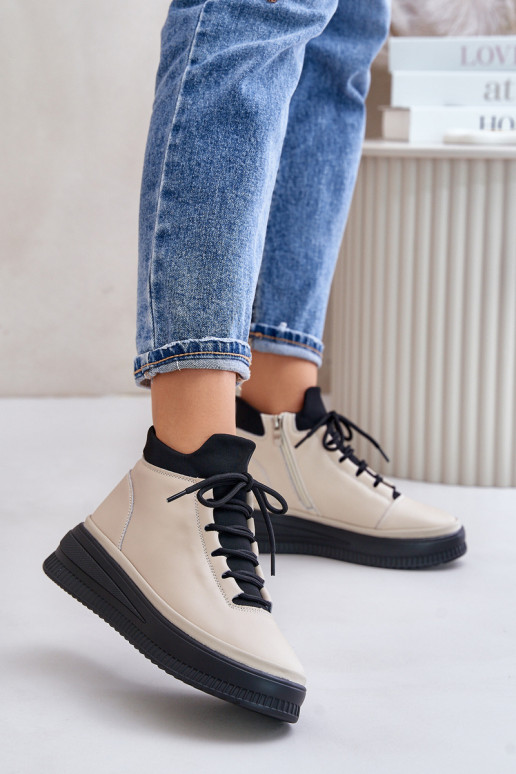 Gaisma Āda sporta apavi ar platformu Artiker 55C0554 smilšu krāsas Gaisma Āda sporta apavi ar platformu Artiker 55C0554 smilšu krāsas