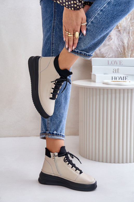 Gaisma Āda sporta apavi ar platformu Artiker 55C0554 smilšu krāsas Gaisma Āda sporta apavi ar platformu Artiker 55C0554 smilšu krāsas