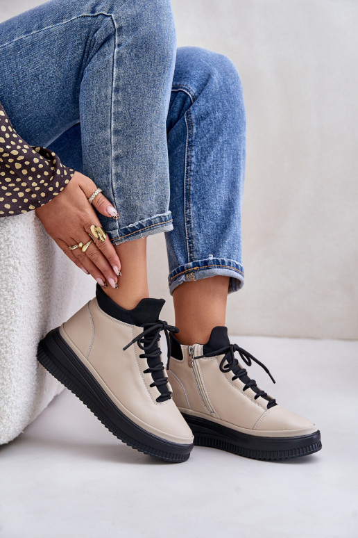 Gaisma Āda sporta apavi ar platformu Artiker 55C0554 smilšu krāsas Gaisma Āda sporta apavi ar platformu Artiker 55C0554 smilšu krāsas