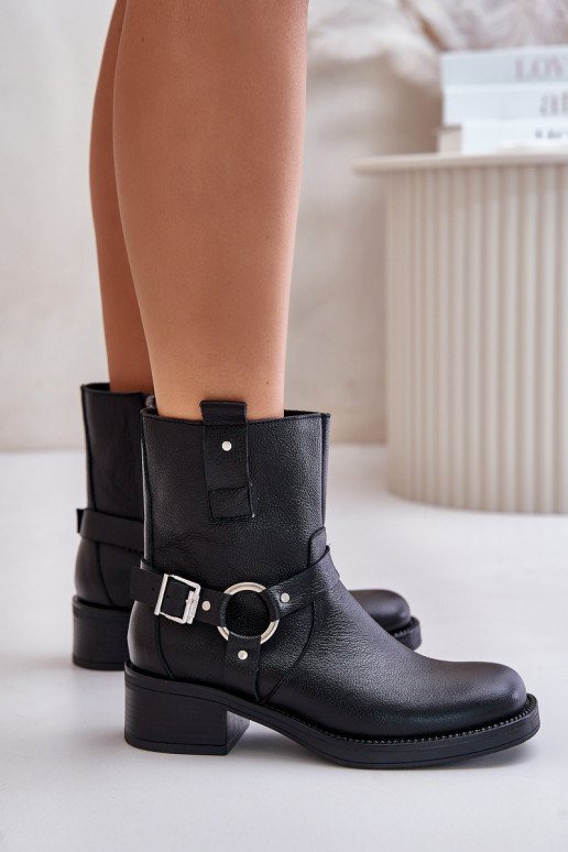 Zazoo 60480 Āda Sieviešu puszābaki Uz Zema Papēža siltināti melnas krāsas