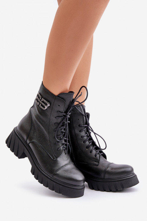 Zazoo 60486 Āda Šņorējami puszābaki melnas krāsas