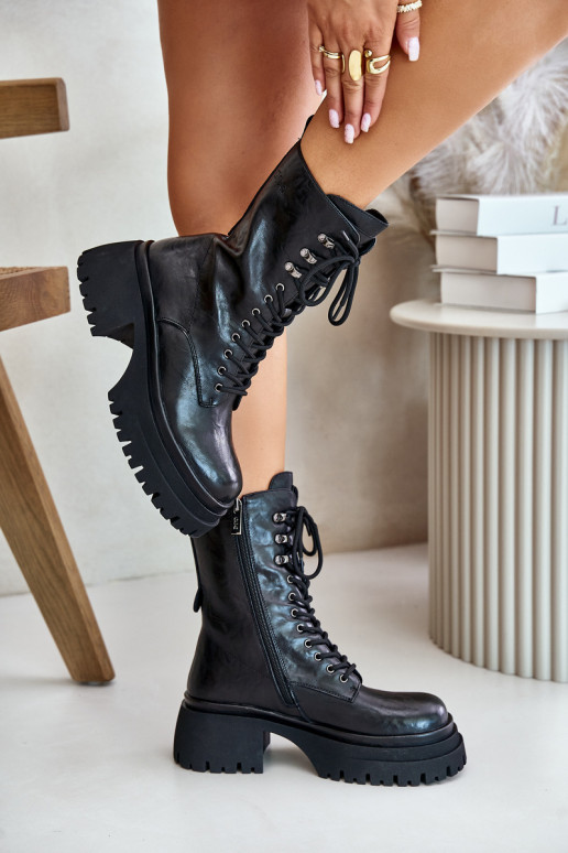 Āda zābaki Sieviešu siltināti GOE OO2N4121 melnas krāsas