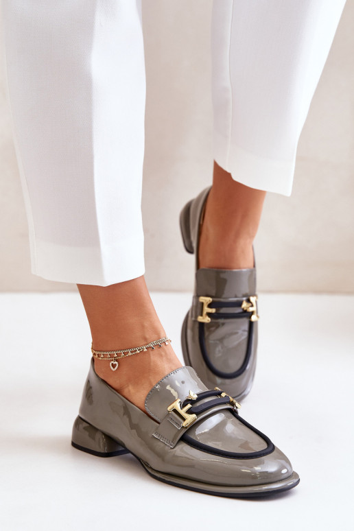 Laque apavi Sieviešu Klockā ar ornamentiem Artiker 55C0412 Pelēkas krāsas