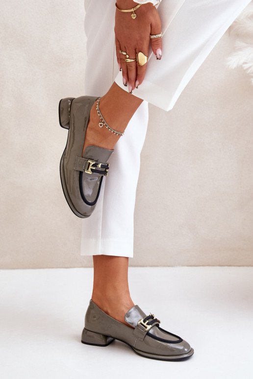 Laque apavi Sieviešu Klockā ar ornamentiem Artiker 55C0412 Pelēkas krāsas