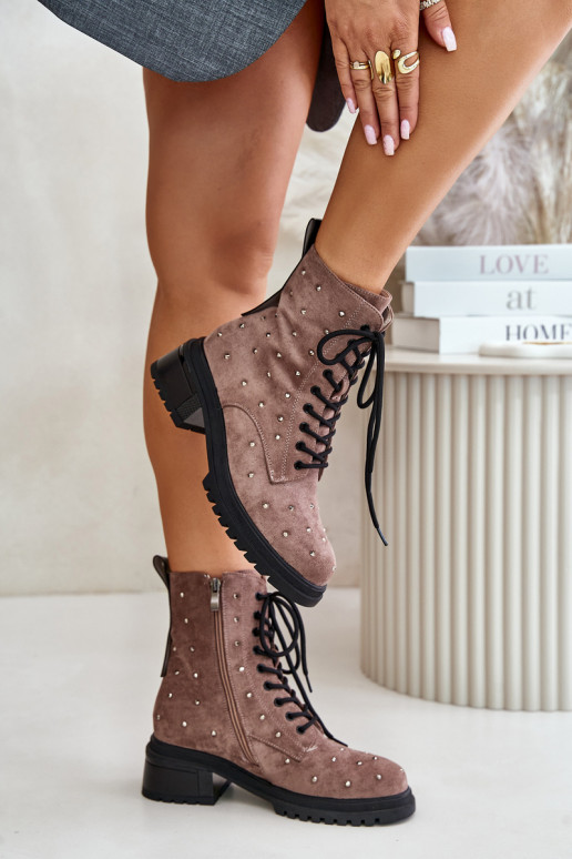 Dekorētas zābaki Sieviešu siltināti D&A MR880-017 Brūnas krāsas Dekorētas zābaki Sieviešu siltināti D&A MR880-017 Brūnas krāsas