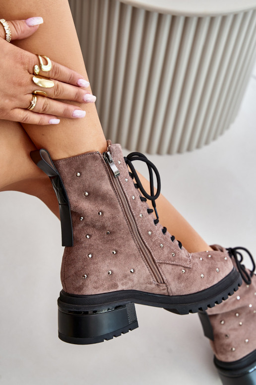 Dekorētas zābaki Sieviešu siltināti D&A MR880-017 Brūnas krāsas Dekorētas zābaki Sieviešu siltināti D&A MR880-017 Brūnas krāsas