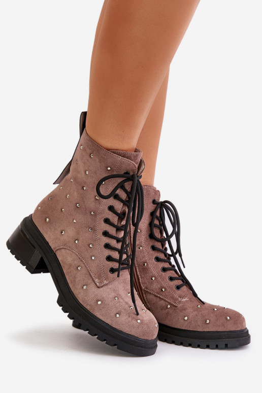 Dekorētas zābaki Sieviešu siltināti D&A MR880-017 Brūnas krāsas Dekorētas zābaki Sieviešu siltināti D&A MR880-017 Brūnas krāsas