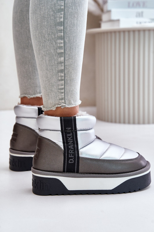 Zems sniega apavi Uz biezas zoles D.Franklin DFSH371010 Sudraba krāsas Zems sniega apavi Uz biezas zoles D.Franklin DFSH371010 Sudraba krāsas